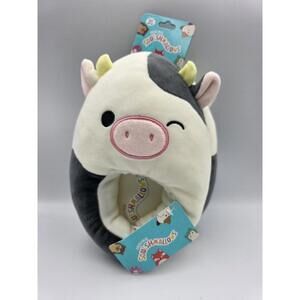NWT Squishmallows Kids Connor The Cow Plush Slippers Size S (13-1)